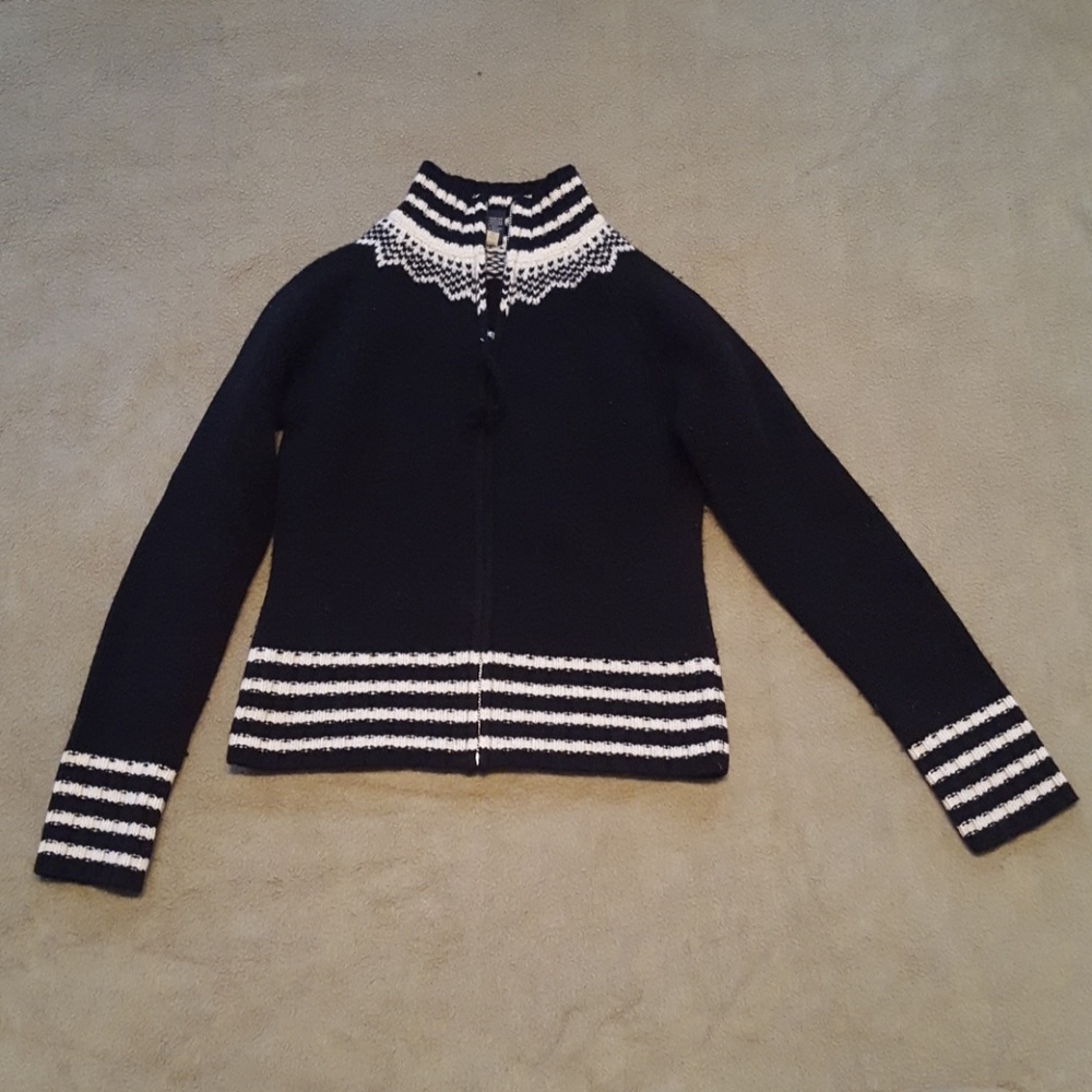 XS Gap Zip-Up Lambs Wool Sweater